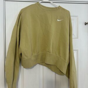 Nike Women's Sage Green Cropped Hoodie